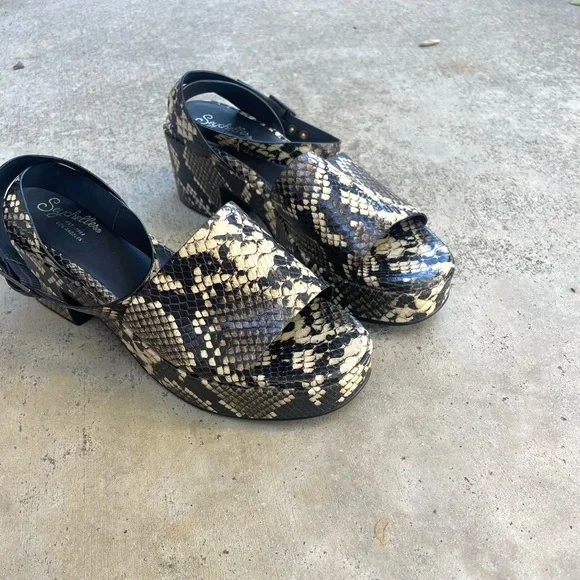 NEW Seychelles Calming Influence Python Snake Platform Sandals NWOB Size 9 - Picture 5 of 9